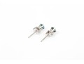14k White Gold Pretty Blue Moissanite Stud Earrings