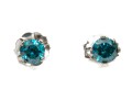 14k White Gold Pretty Blue Moissanite Stud Earrings