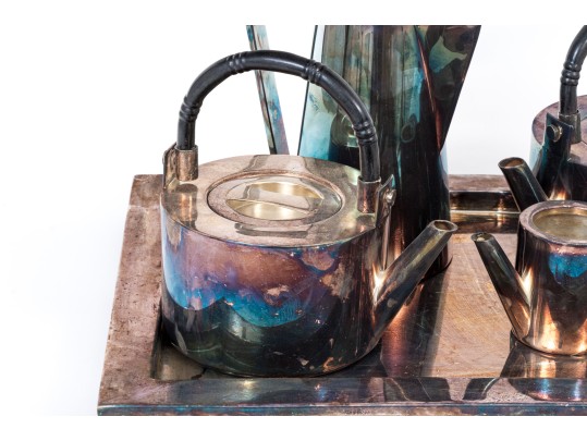 Six Piece Silver Plated Lambert Art Deco Style Service