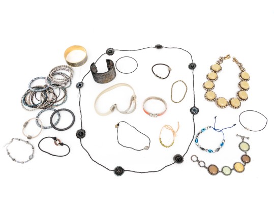 Large Collection Of Fashion Jewelry - Mostly Bangle Bracelets