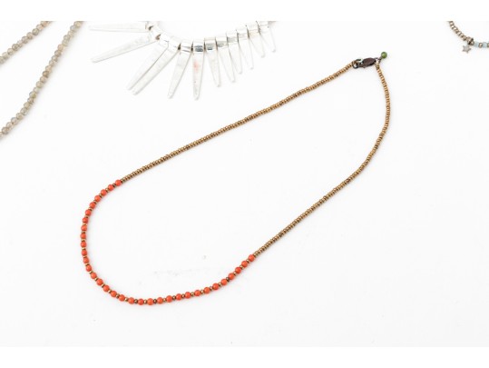 Collection Of Beaded Fashion Jewelry - Including Saachi Grey Beaded Torsade