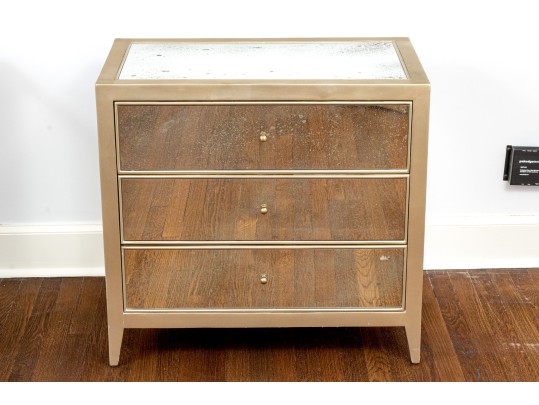 Chic Pair Of Mirrored End Tables