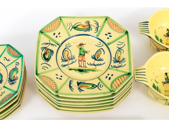 French Henriot Quimper Ceramic Service