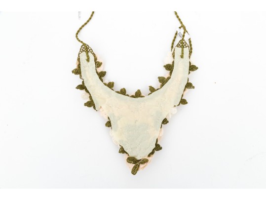 Beautiful Artisan Made Intricately Crocheted Bib Necklace