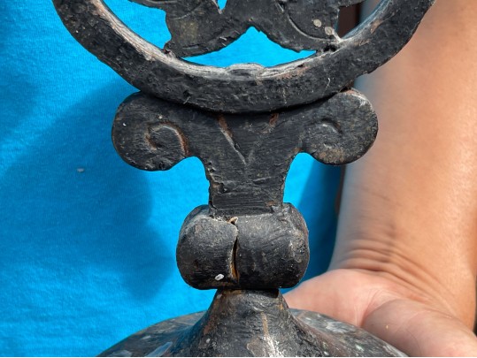 Pair Of Hugo Berger For Goberg Arts & Crafts Iron Candelabra