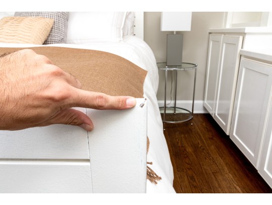 White Finished Wooden Bed Frame