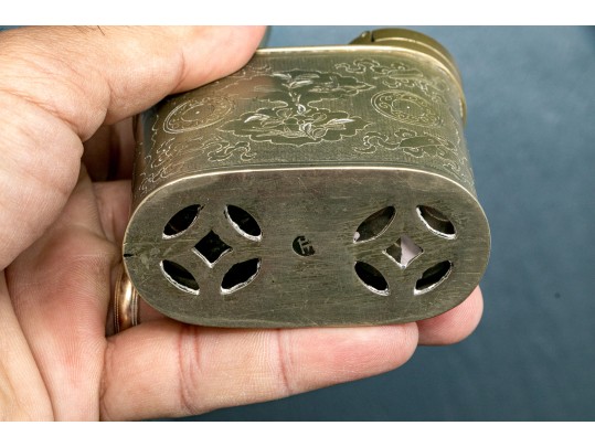 Vintage Chinese White Brass Opium Pipe