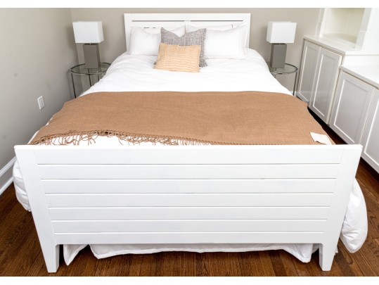 White Finished Wooden Bed Frame