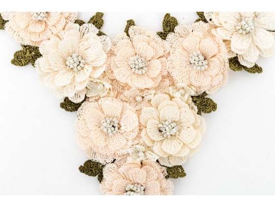 Beautiful Artisan Made Intricately Crocheted Bib Necklace