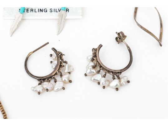 Group Of Sterling Silver Fashion Jewelry