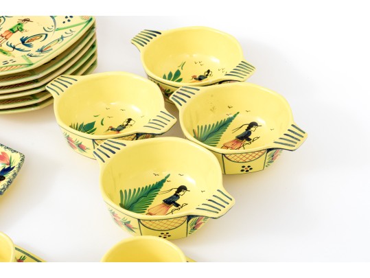 French Henriot Quimper Ceramic Service