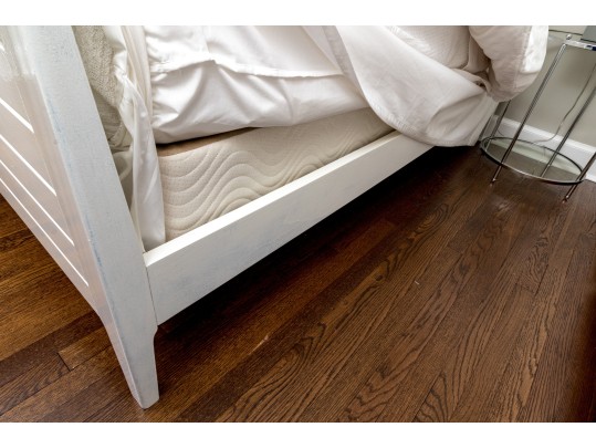 White Finished Wooden Bed Frame