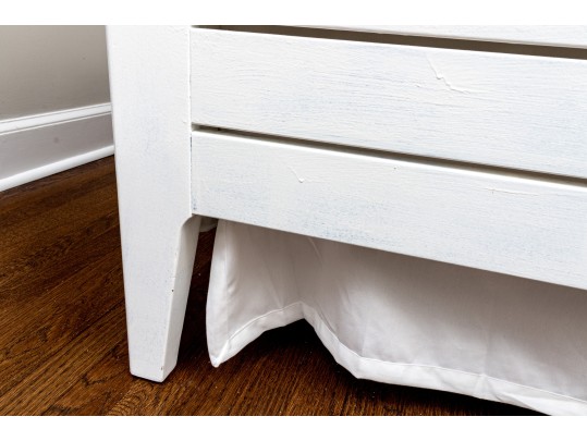 White Finished Wooden Bed Frame
