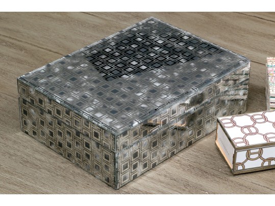 Wonderful Art Deco Style Table Decor Including Storage Box, Matchbox, And Coasters