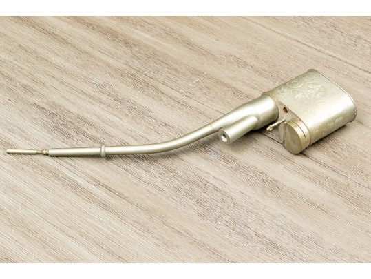 Vintage Chinese White Brass Opium Pipe