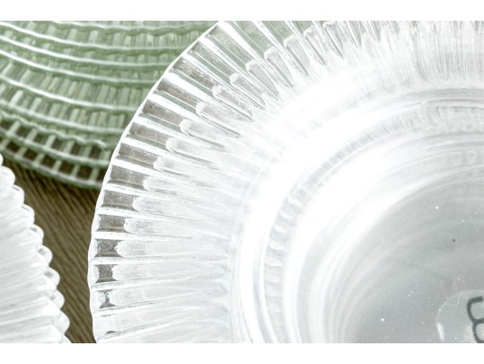 Fabulous Set Of Ribbed Glass Plates