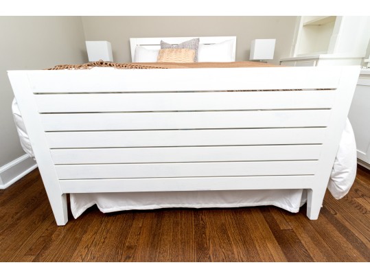 White Finished Wooden Bed Frame