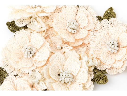 Beautiful Artisan Made Intricately Crocheted Bib Necklace