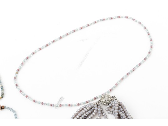 Collection Of Beaded Fashion Jewelry - Including Saachi Grey Beaded Torsade