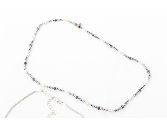 Collection Of Beaded Fashion Jewelry - Including Saachi Grey Beaded Torsade