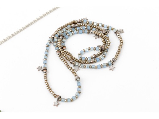 Collection Of Beaded Fashion Jewelry - Including Saachi Grey Beaded Torsade