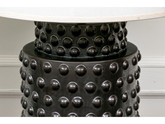 Pair Of Robert Abbey Dolly Ceramic Hobnail Table Lamps