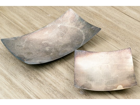 Two Metal Maison De Famille Plates