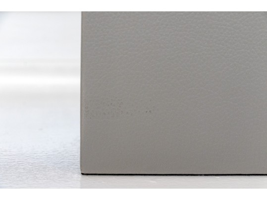 Pair Of Chic Contemporary Table Lamps In Gray Leatherette