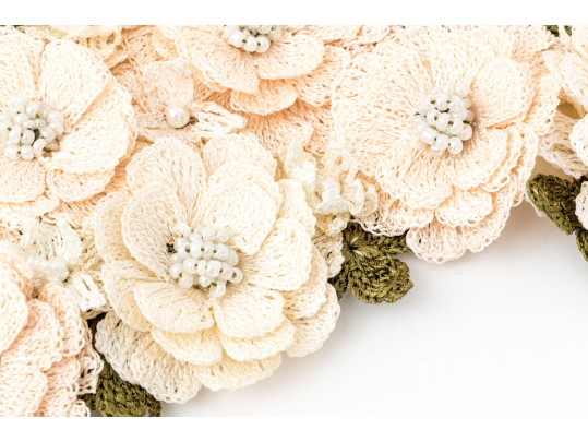 Beautiful Artisan Made Intricately Crocheted Bib Necklace