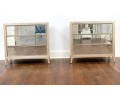 Chic Pair Of Mirrored End Tables