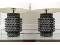 Pair Of Robert Abbey Dolly Ceramic Hobnail Table Lamps