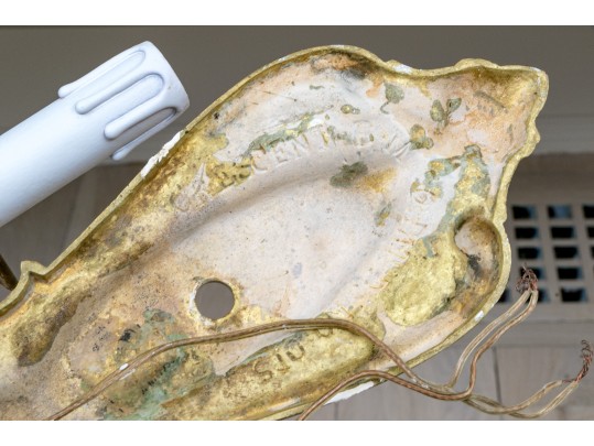 Set Of Four Crescent B.M. Co. Brass Electric Wall Sconces