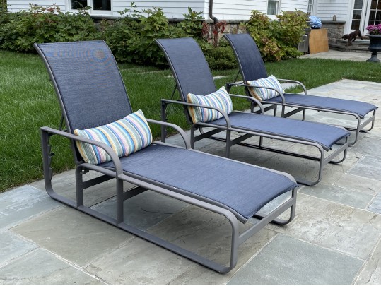 Three Brown Jordan Powder Coated Aluminum Chaises