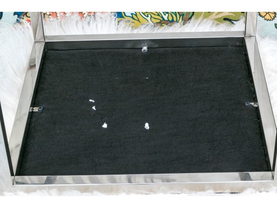 Pair Of Quality Mongolian Lambswool And Chrome Stools