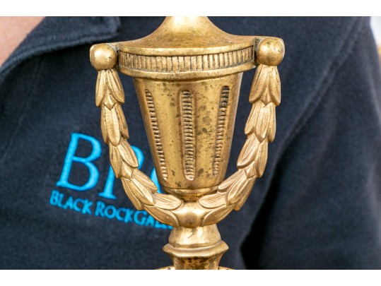 Pair Of Vintage Louis XVI Style Brass Wall Sconces