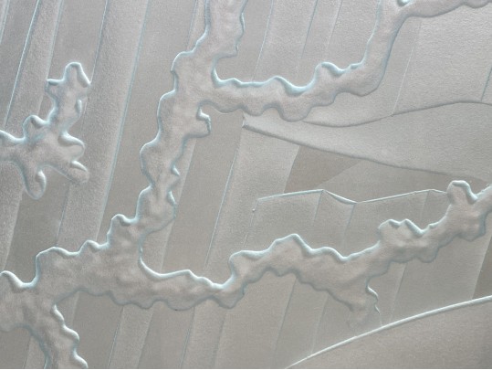 Dennis Abbe (B. 1941) Impressive Etched Aquatic Glass Panel