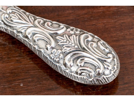 Antique Mappin & Webb London Sterling SIlver Chased Hand Mirror