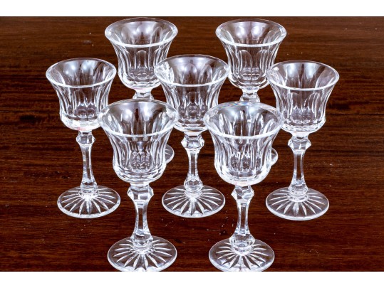 Set Of Seven Crystal Cordial/Sherry Glasses, Likely Waterford 