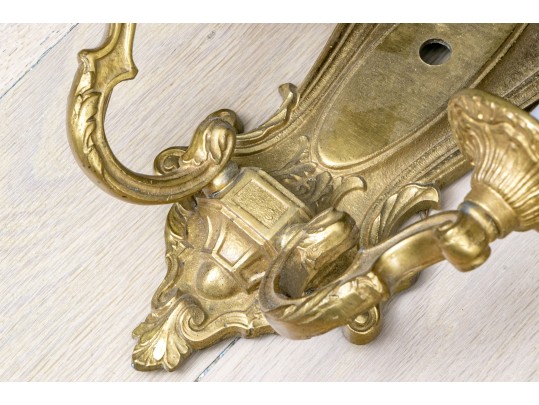 Set Of Four Crescent B.M. Co. Brass Electric Wall Sconces