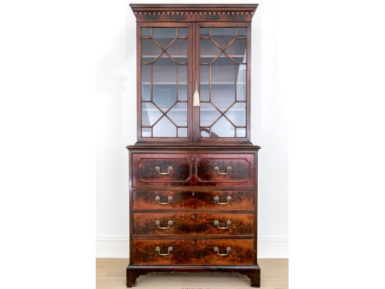 George III Style Mahogany Secretary Bookcase For Up-cycle