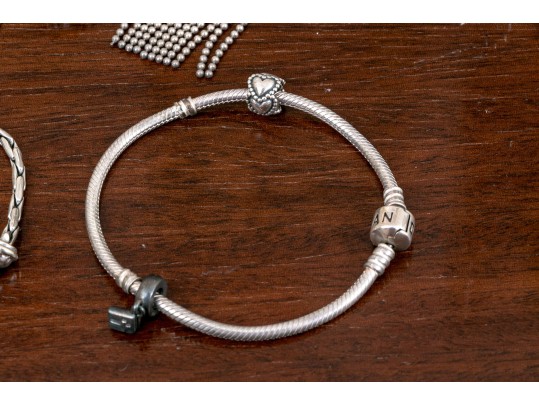 Sterling Silver Jewelry Group, Fab Earrings & Pandora