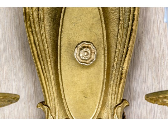 Set Of Four Crescent B.M. Co. Brass Electric Wall Sconces