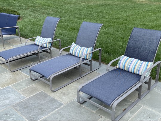 Three Brown Jordan Powder Coated Aluminum Chaises