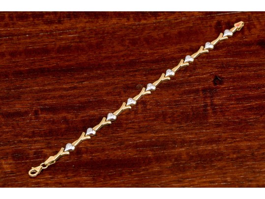 Adorable 14K Yellow & White Gold Bracelet