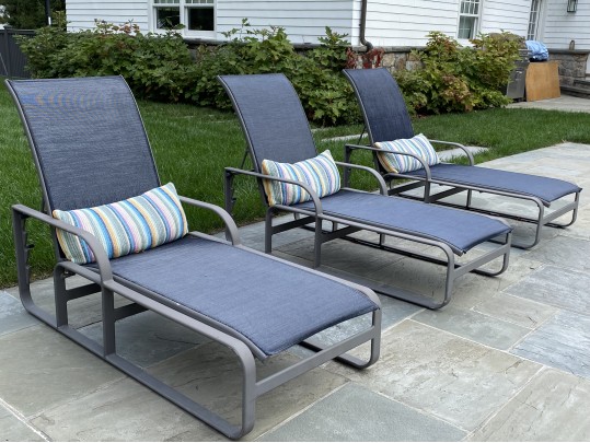 Three Brown Jordan Powder Coated Aluminum Chaises