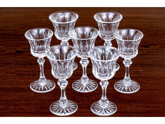 Set Of Seven Crystal Cordial/Sherry Glasses, Likely Waterford 