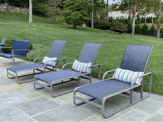 Three Brown Jordan Powder Coated Aluminum Chaises