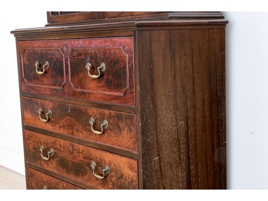 George III Style Mahogany Secretary Bookcase For Up-cycle