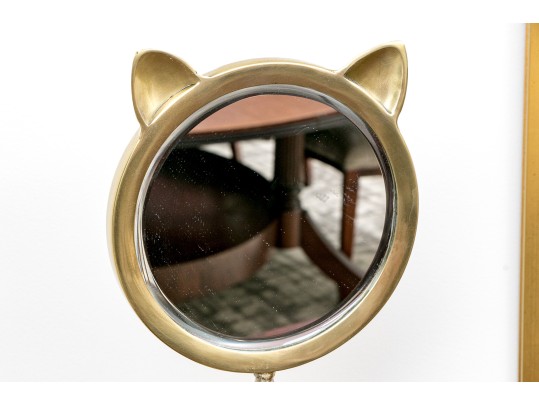 Fabulous Pottery Barn Teen Brass Cat Ear Vanity Mirror