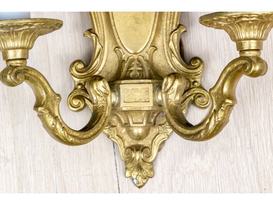 Set Of Four Crescent B.M. Co. Brass Electric Wall Sconces